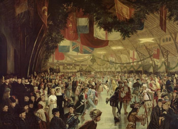 William Notman Skating Carnival, Victoria Rink. This event was staged in honour of Prince Arthur Germany oil painting art